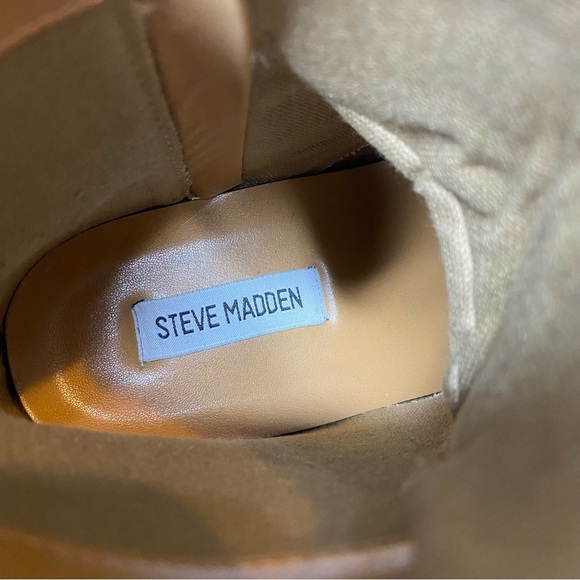 Steve Madden Thora Tan Chunky Lug Sole Lace Up Boot 9M - Picture 12 of 14